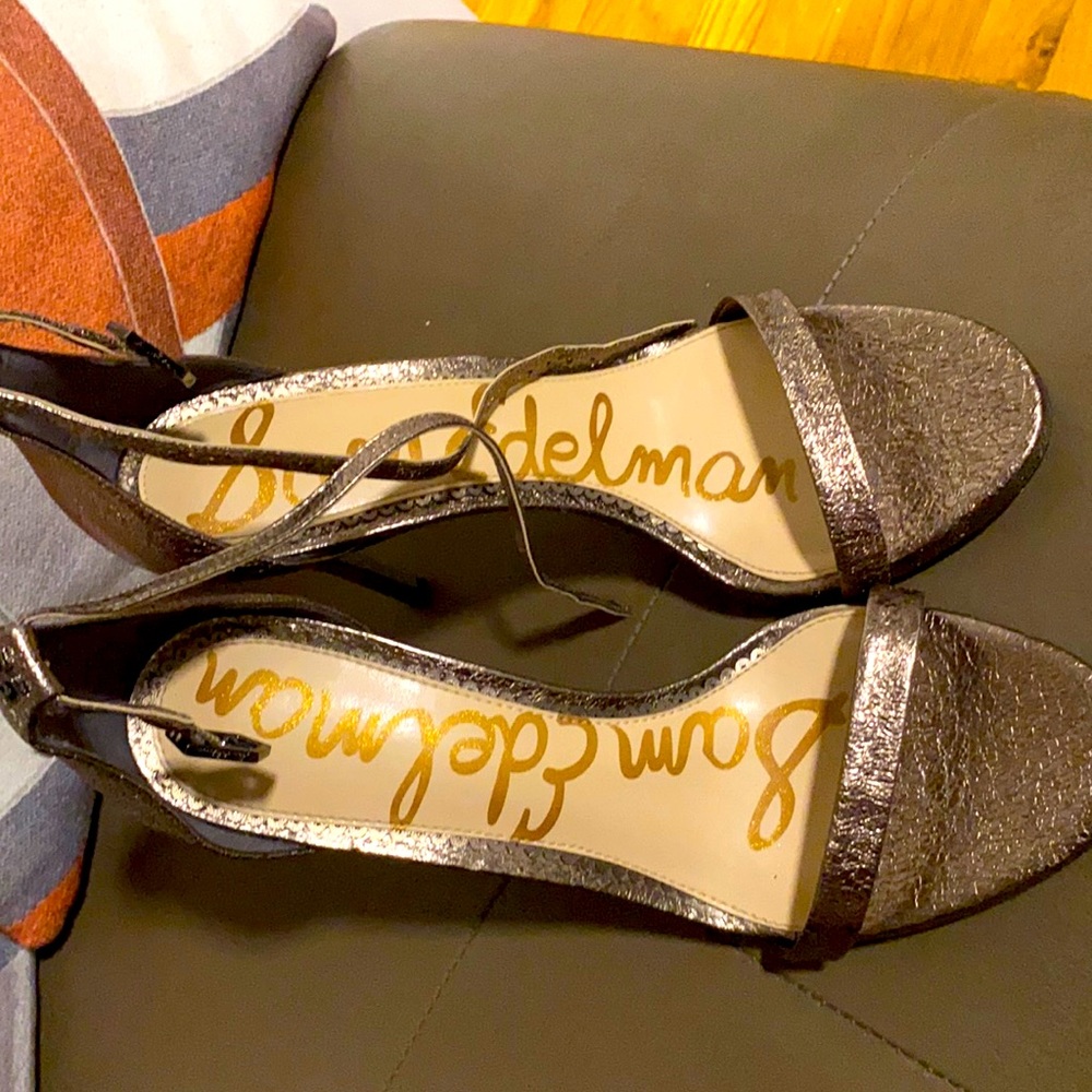 Sam Edelman Bronze Heel sandal, 3”, size 8.5
